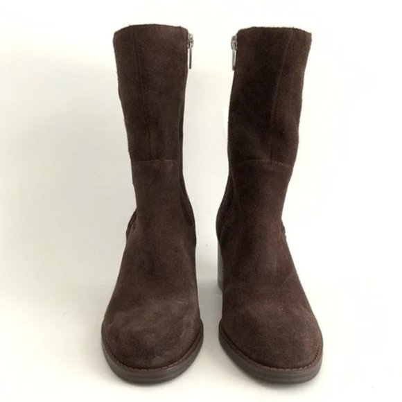 Vince Camuto Zelcinna Water Repellant Brown Suede Mid Shaft Boots SIZE 8 M - Picture 4 of 7